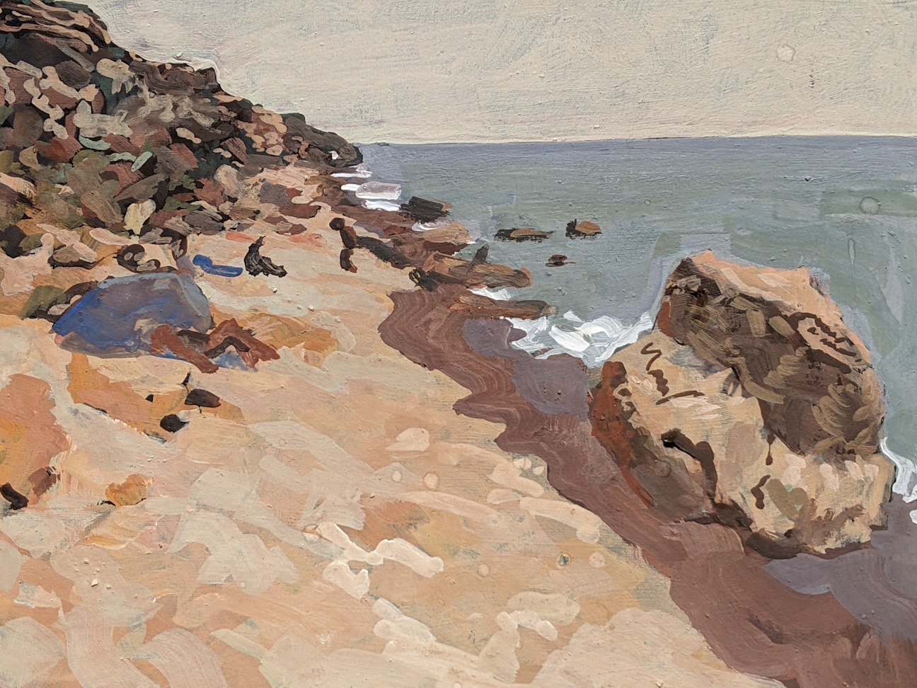 Beach, 2024, 25cm × 17cm, Gouache on paper.