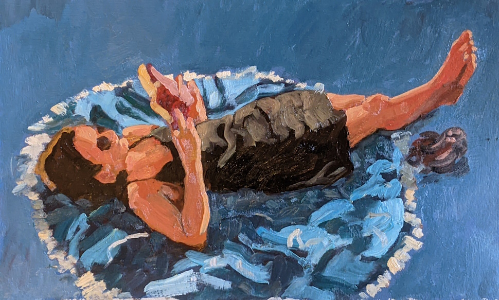 Diana, 2024, 25cm × 17cm, Oil on cardboard.