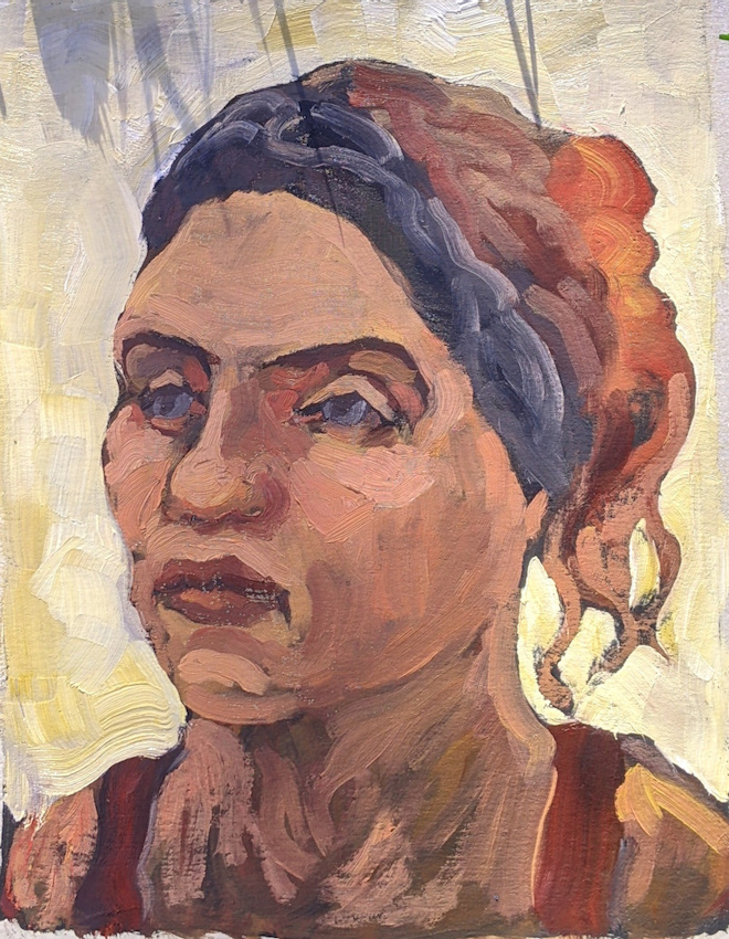 Alice, 2024, 21cm × 27cm, Oil on cardboard.