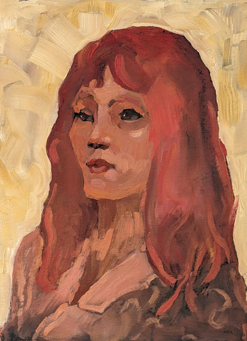 Joan au Grand-Rond, 2024, 21cm × 27cm, Oil on cardboard.