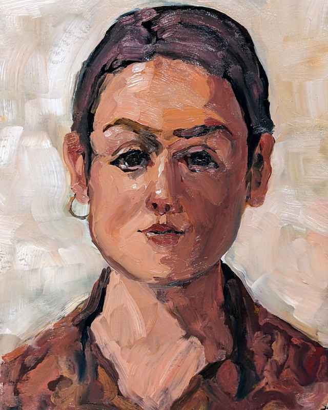 Mélissa, 2024, 21cm × 27cm, oil on cardboard.