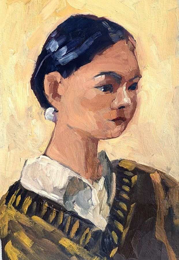 Yajun, 2024, 21cm × 27cm, oil on cardboard.